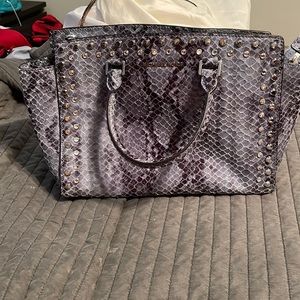 Michael Kors blue snake skin purse